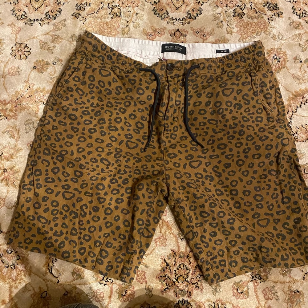 Scotch & Soda Tan Leopard Print Shorts